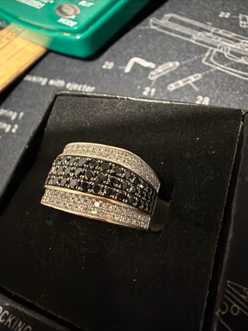 10k White Gold Natural Diamond Ring